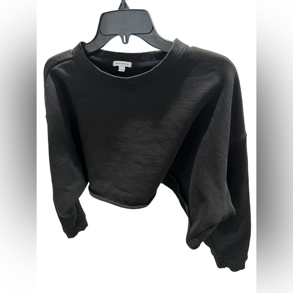 WeWoreWhat Cropped Black Longsleeve